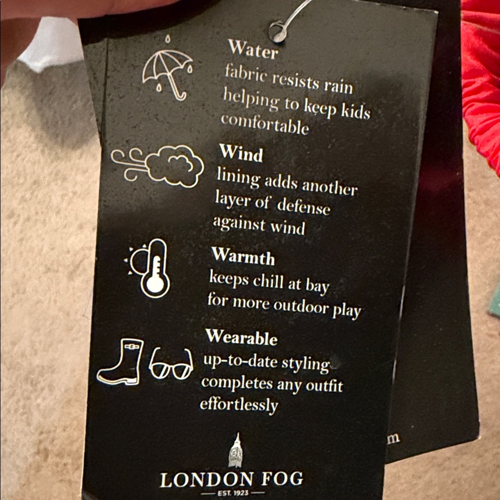 London Fog Red Puffer Jacket - Picture 3 of 5